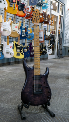 Store Special Product - Ernie Ball Music Man - John Petrucci JP15 7-String Guitar -Transparent Black Bur